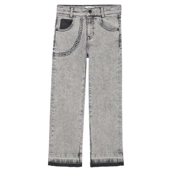 Boys Black Logo-Print Denim Jeans