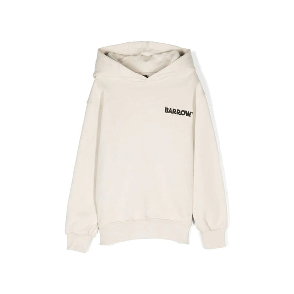 Kids Cream Logo Print Hoodie