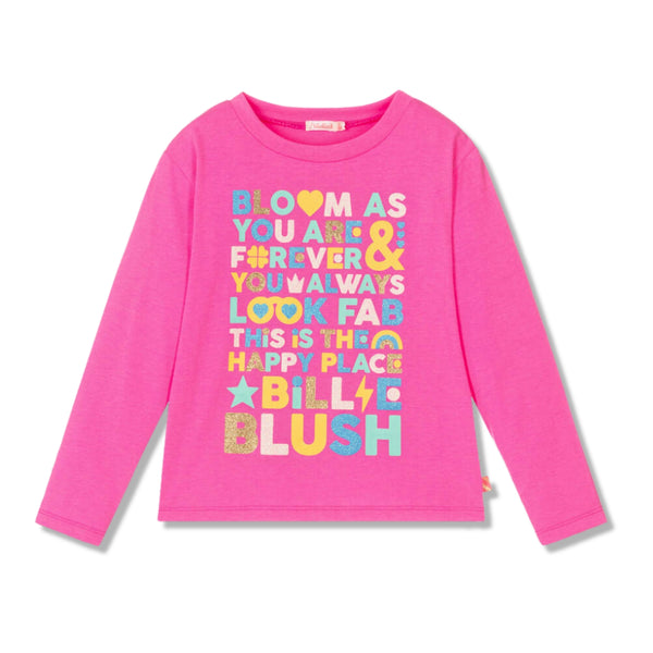 Girls Pink Cotton Slogan-Print T-Shirt