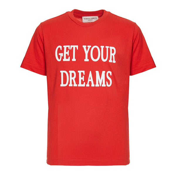 Red Slogan Print Cotton T-shirt