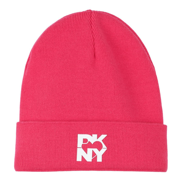 Girls Pink Logo-Print Knitted Beanie
