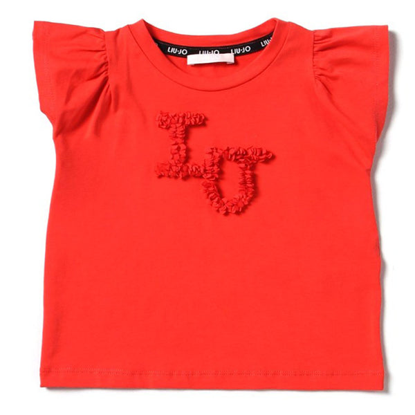 Girls White Cotton Logo T-Shirt