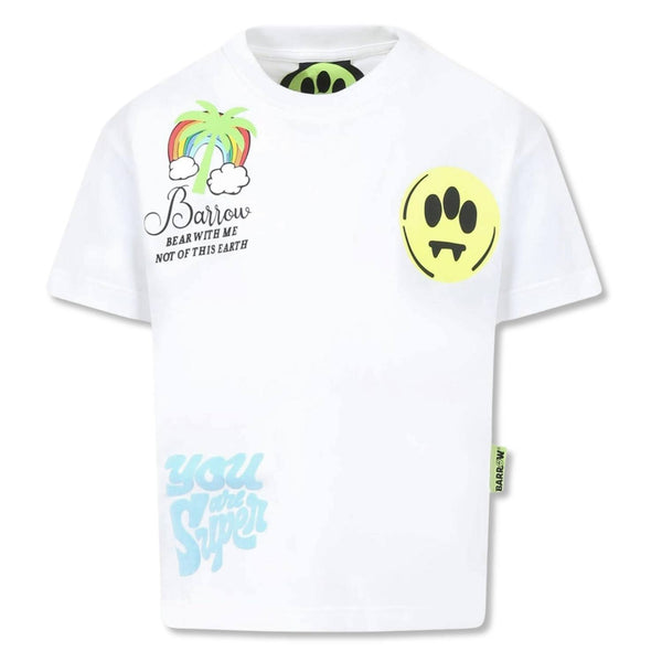 Boys White Logo-Print T-Shirt