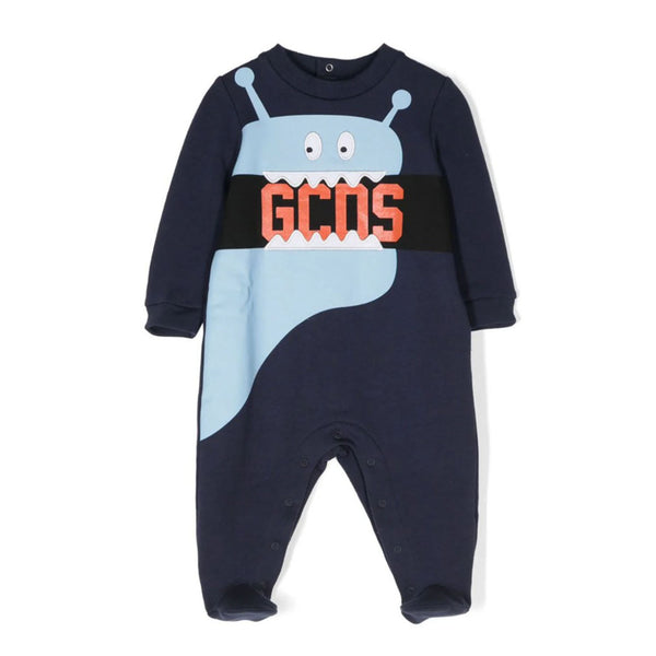 Baby Boys Navy Blue Monsters Romper