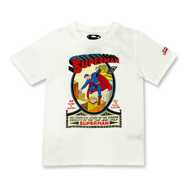 Boys White Cotton Superman T-Shirt