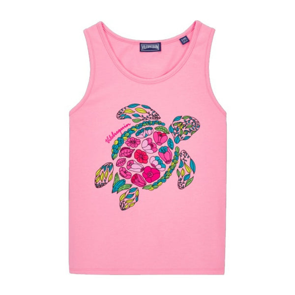 Girls Pink Printed Sleevless Top