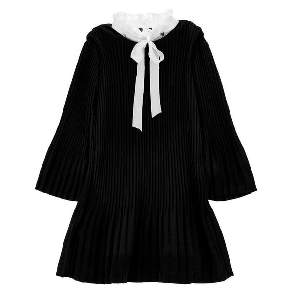 Girls Black Flared Dress