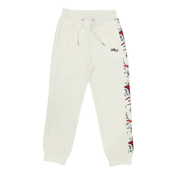 White Abstract Jogger Pant