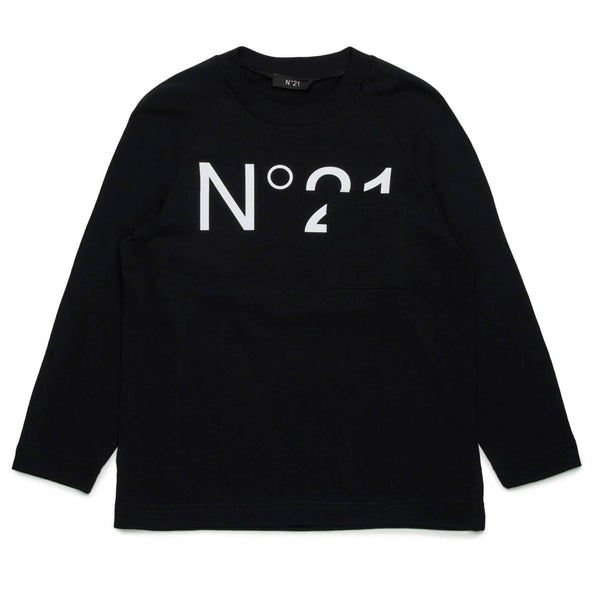 Boys Black Logo-Print T-Shirt