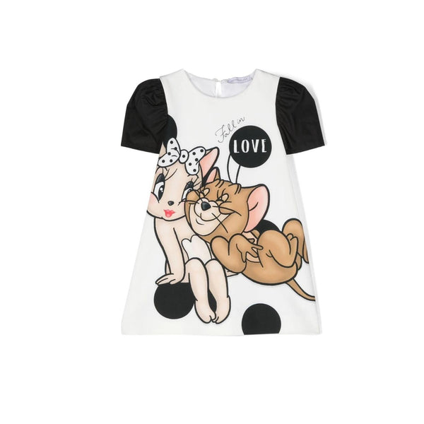 Girls White Jerry Crepe Dress