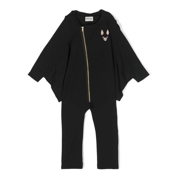 Boys Black Zipped Organic Cotton Jumpsuit