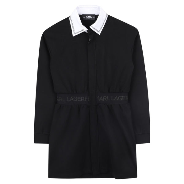Girls Black Logo-Print Dress