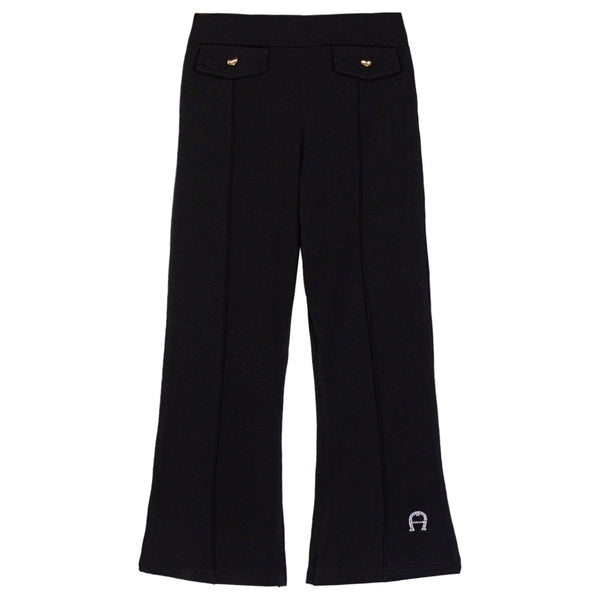 Girls Black Sleek Feet Trousers