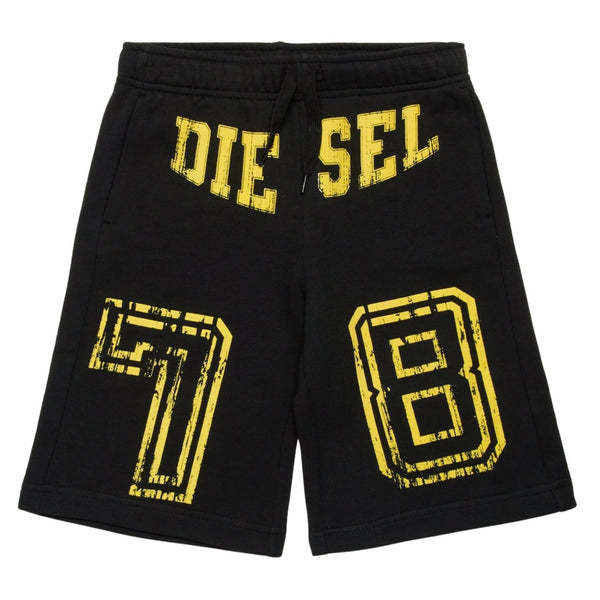 Boys Black Fleece Shorts With College Graphics