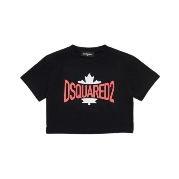 Girls Black Logo Print T-shirt