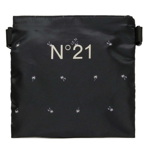 Girls Black Allover Palms Clutch Bag