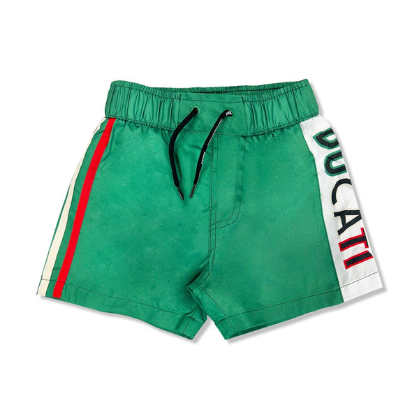 Boys Green Logo-Print Swim Shorts