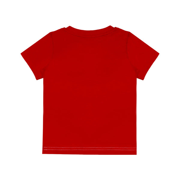 Boys White & Red Embroidered-Logo T-Shirt