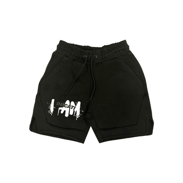 Boys Black Logo-Print Shorts