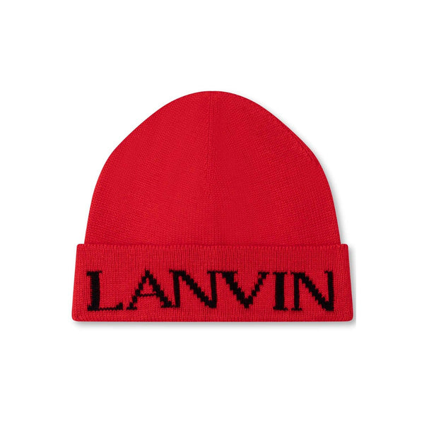 Boys Red Logo Knit Beanie