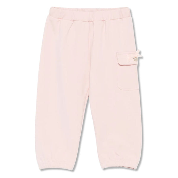 Baby Girls Pink Pocket Bow-Detail Trousers