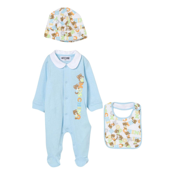 Baby Boys Blue Logo Romper Set Of 3