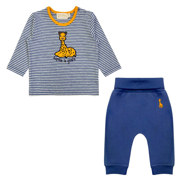 Baby Boys Blue Embroidered Logo Outfit