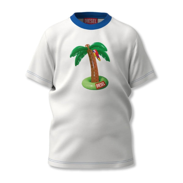 Cotton T-shirt with palm tree print