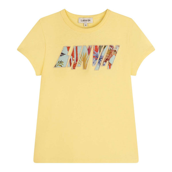 Girls Tropical Patterned Logo T-shirt