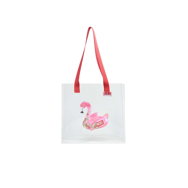 Worsalingo Bags Diesel Transparent Bag With Pink Flamingo Print