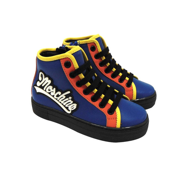 The Blue Orange Yellow High Top Sneaker By Moschino