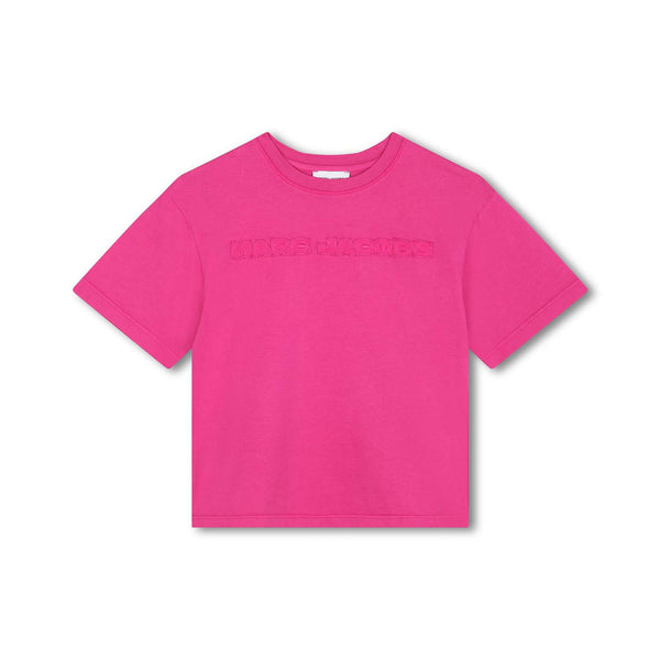 Girls Pink Logo-Patch Cropped T-Shirt