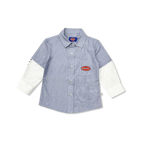 Baby Boys Blue Logo-Patch Shirt