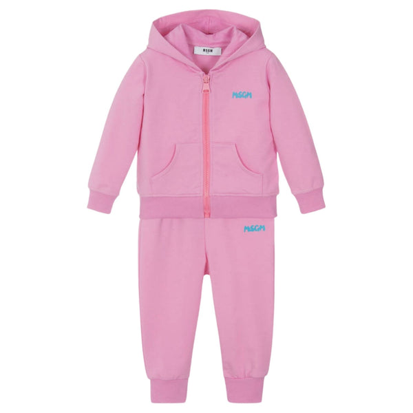 Baby Unisex Pink Logo Print Tracksuit
