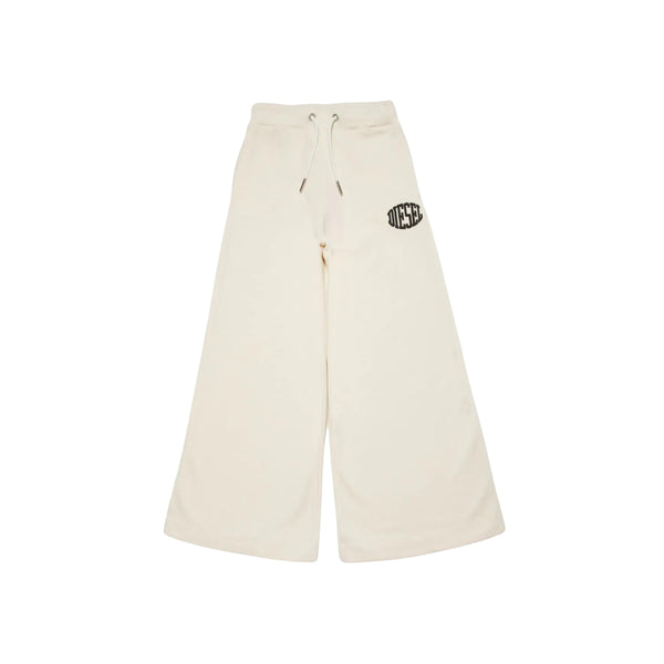 Girls Ivory Logo-Print Wide-Leg Trousers