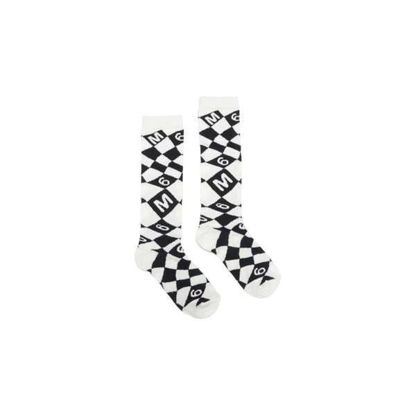 Girls Check Print Socks