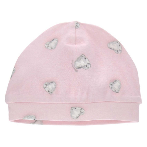 Baby Girls Pink Crystal Print Cotton Hat