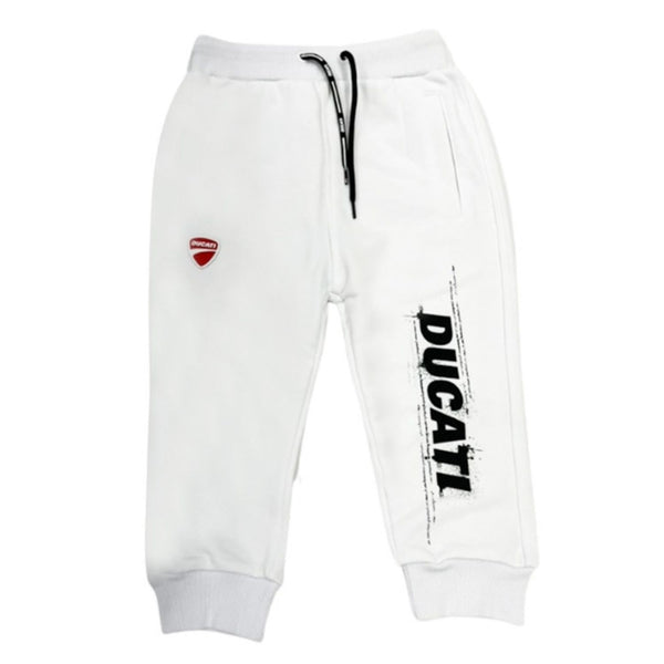 Boys White Cotton Jogger