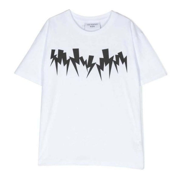 Boys White Thunderbolt T-Shirt