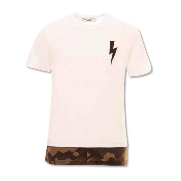 Boys Camouflage Printed Hem T-shirt