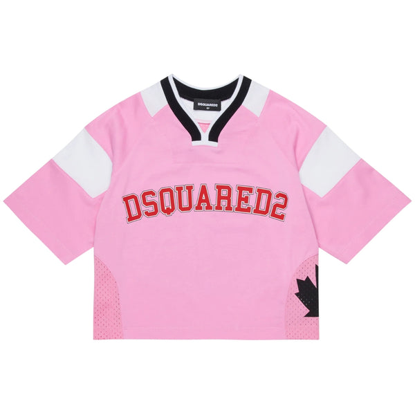 Girls Pink Basketball Style T-shirt