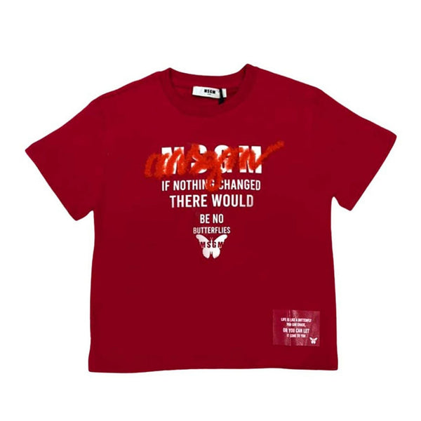 Girls Dark Pink Logo Half Sleeve T-Shirt