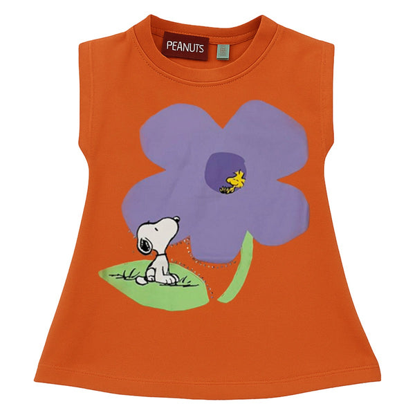 Girls Orange Floral-Print Dress