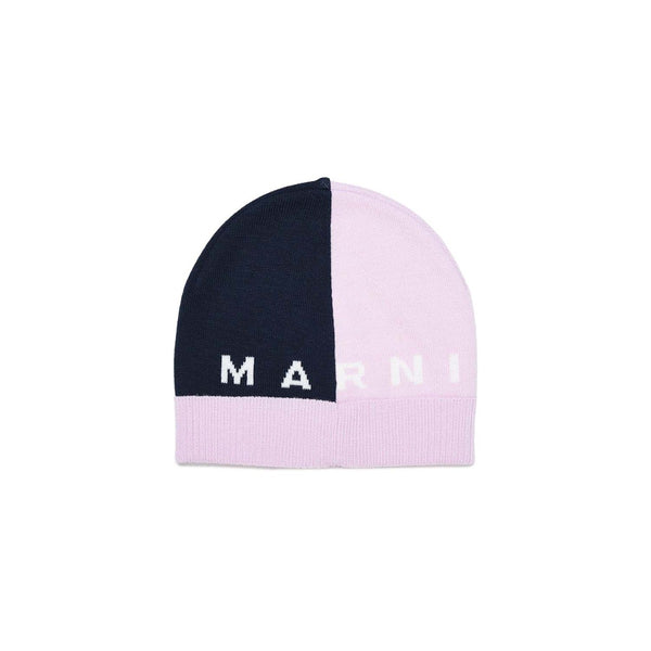 Black And Pink Two-Tone Wool Hat