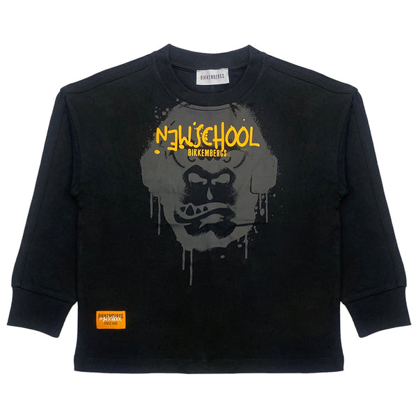 Boys Black Graphic-Print T-Shirts