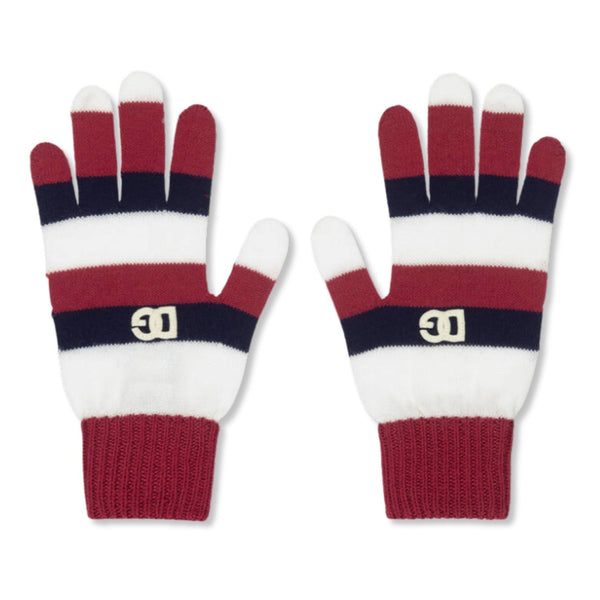 Girls Multi Color Stripe Wool Gloves
