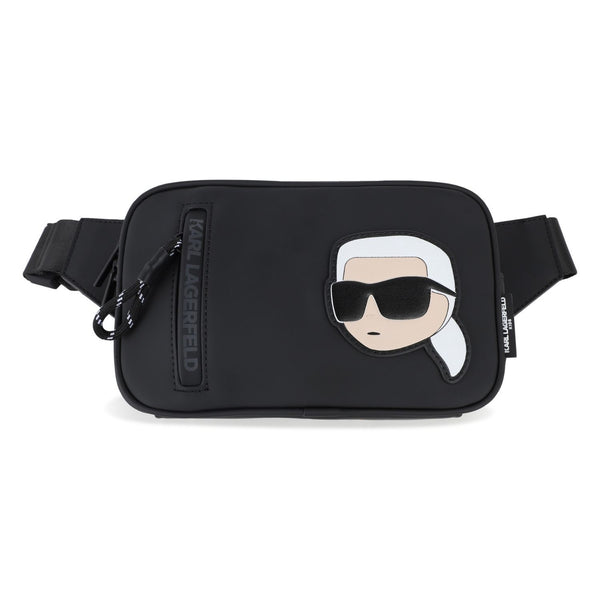 Boys Black Logo-Patch Belt Bag