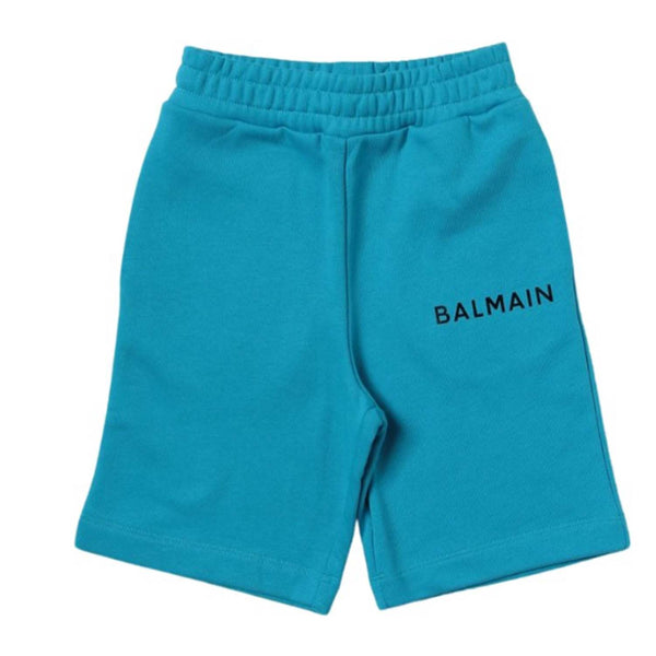 Boys Blue Cotton Logo Shorts