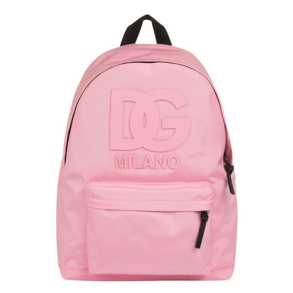 Girls Pink Canvas Logo-Backpack (41cm)