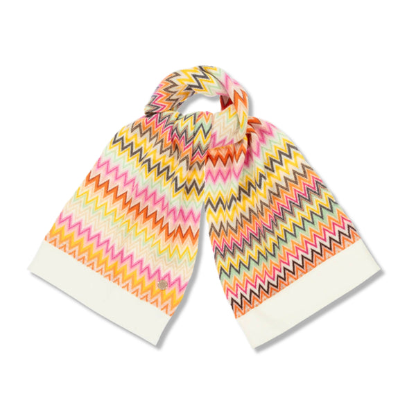 Girls Multi-Color Wool Knit Zigzag Scarf